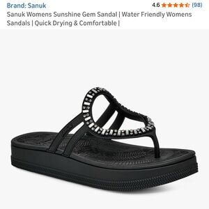 Sanuk Women's Black Gem Sandals